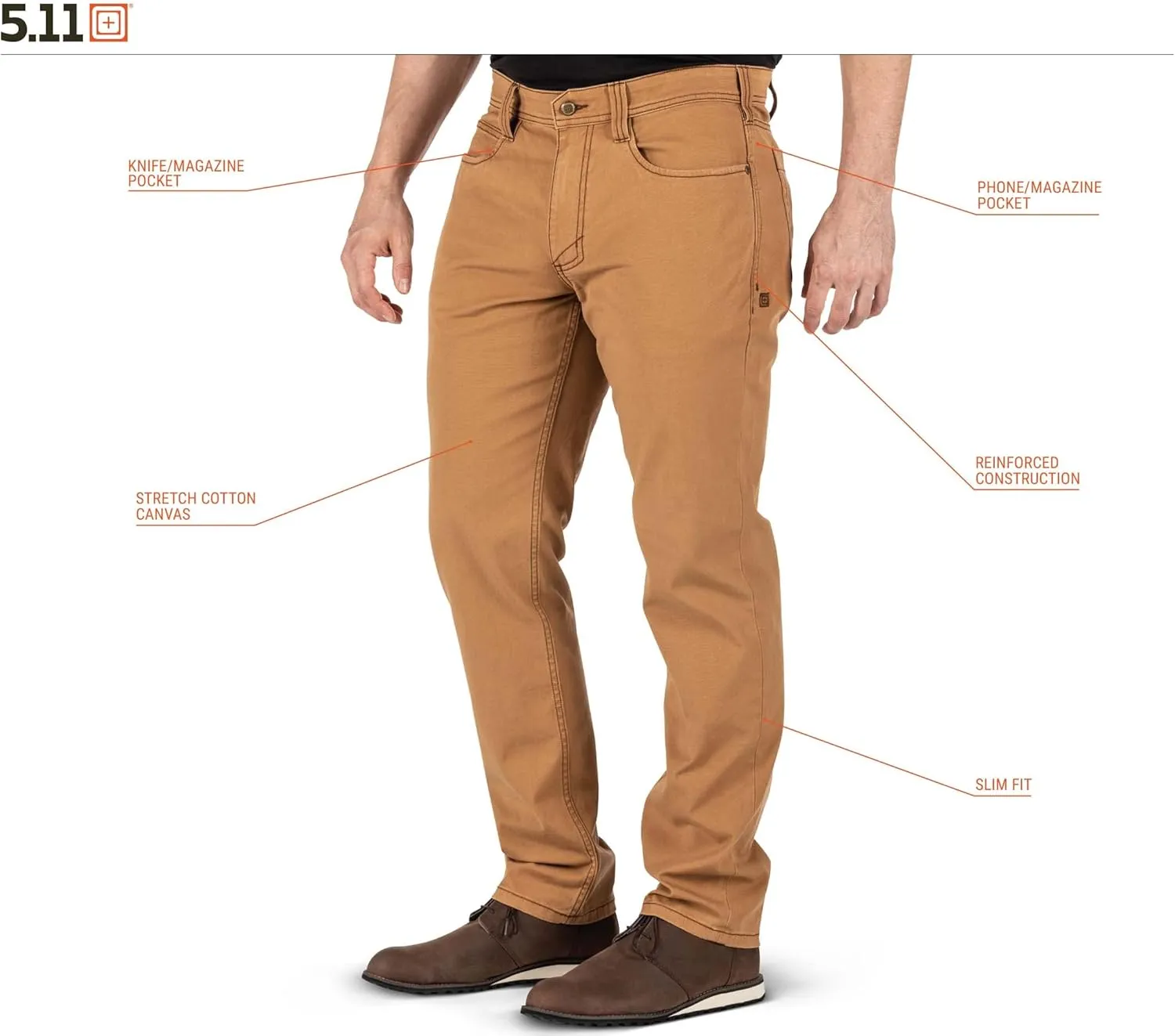5.11 Tactical Men's Fast-Tac Cargo Pants, Regular Fit, 9 Pockets, Style 74439