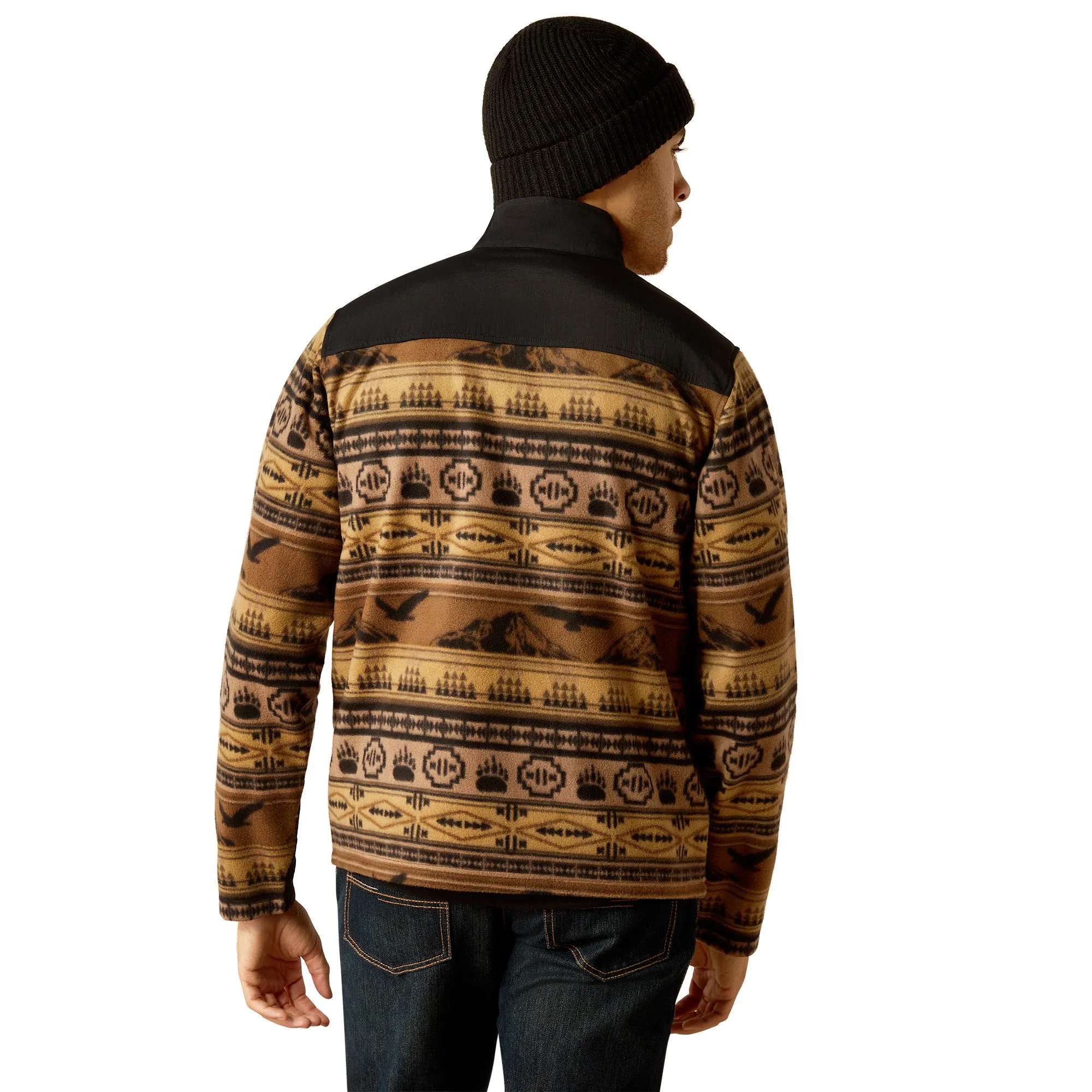 Ariat Men's Basis 2.0 Brown Scenic Serape 1/4 Zip Sweatshirt 10052732