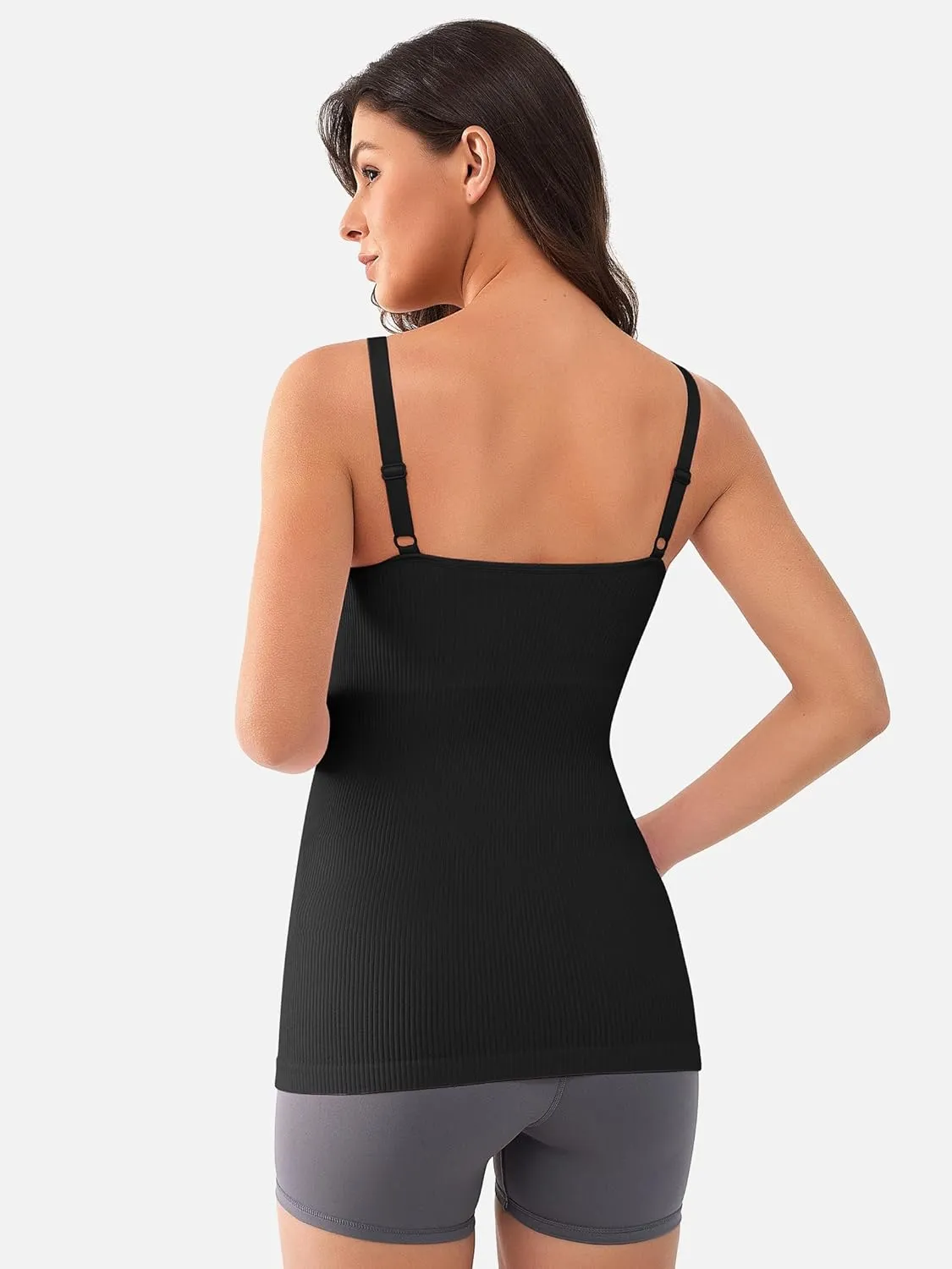 ATTRACO Maternity Tank Tops with Built in Bra Ribbed Pregnancy Clothes Adjustable Straps
