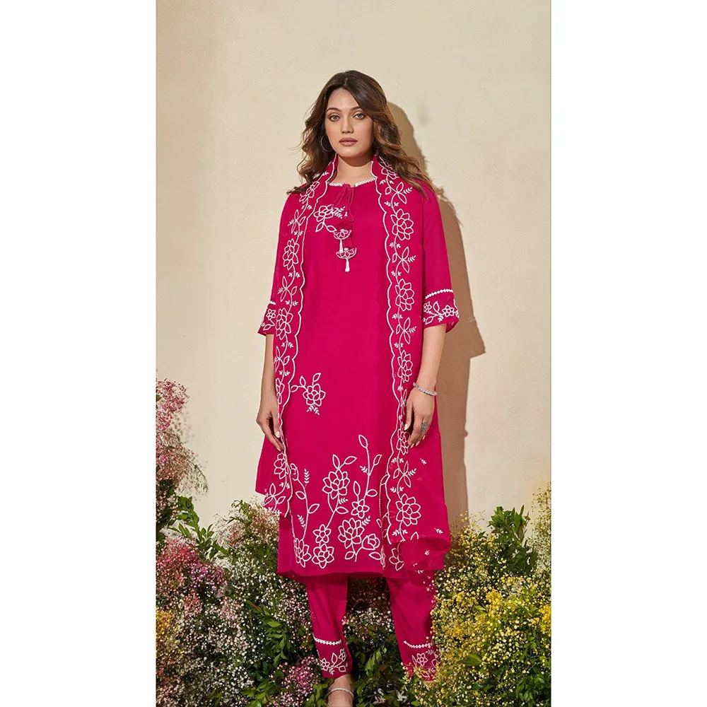 Autumnlane Veda Rose Full Work Kurta with Pant and Dupatta (Set of 3)