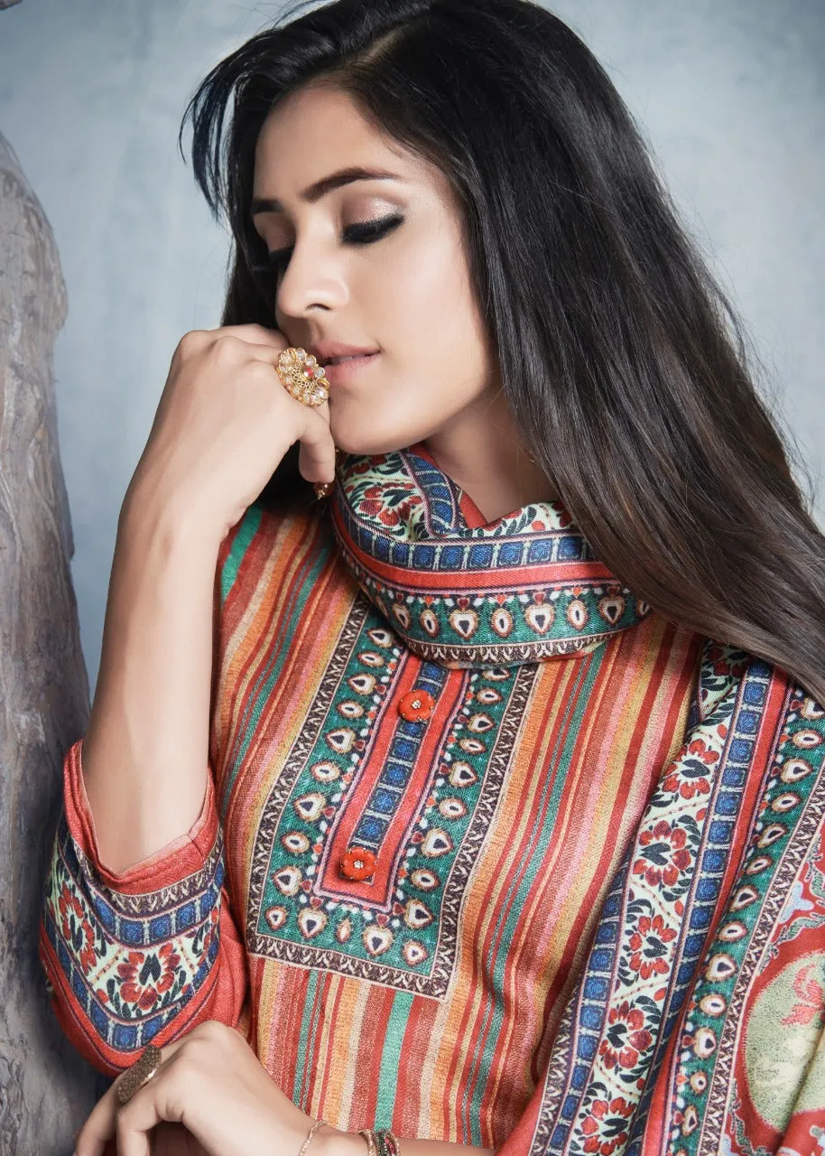 Bipson Fashion Presents Chul Buli Pashmina Printed Fancy Designer Salwar Kameez