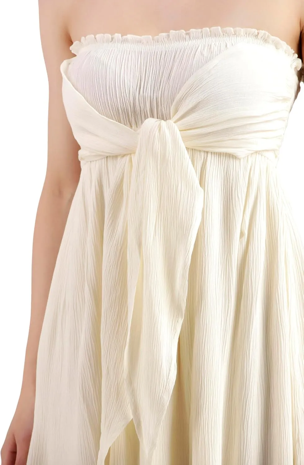 BoheeWohee Women's Summer Boho Beach Sleeveless Tie Front Mini Sundress for Vacation, Cruise, Resort, and Maternity