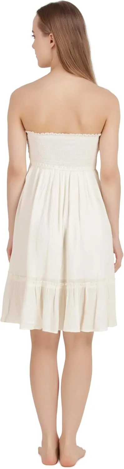 BoheeWohee Women's Summer Boho Beach Sleeveless Tie Front Mini Sundress for Vacation, Cruise, Resort, and Maternity