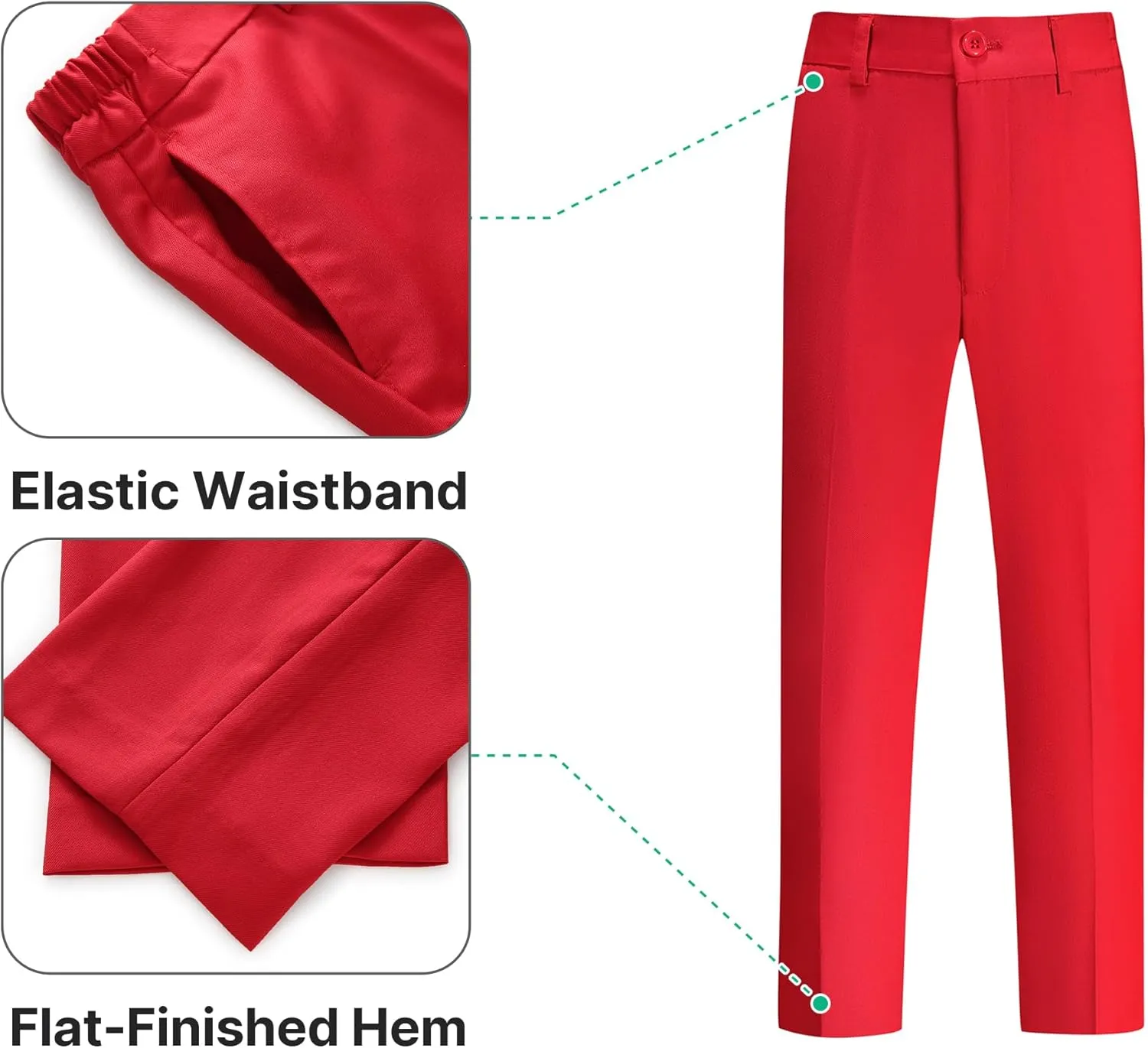 Boys Tuxedo Suit Set Slim Fit Sizes 4-18 Blazer Vest Pants 3 Piece Formal Wedding Outfit for Kids
