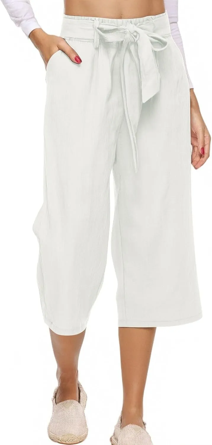 Cargo Pants Women Work,Womens Sweatpants Wide Leg Straight Leg Low Rise Petite Linen Cotton Capris