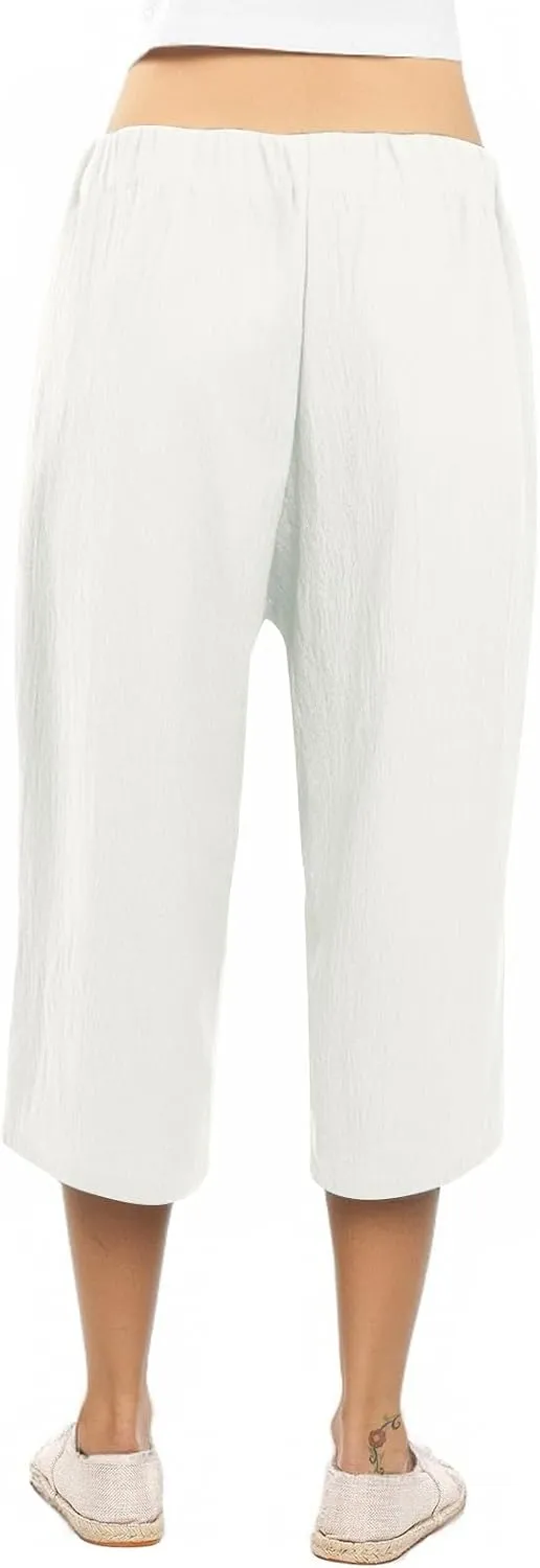 Cargo Pants Women Work,Womens Sweatpants Wide Leg Straight Leg Low Rise Petite Linen Cotton Capris