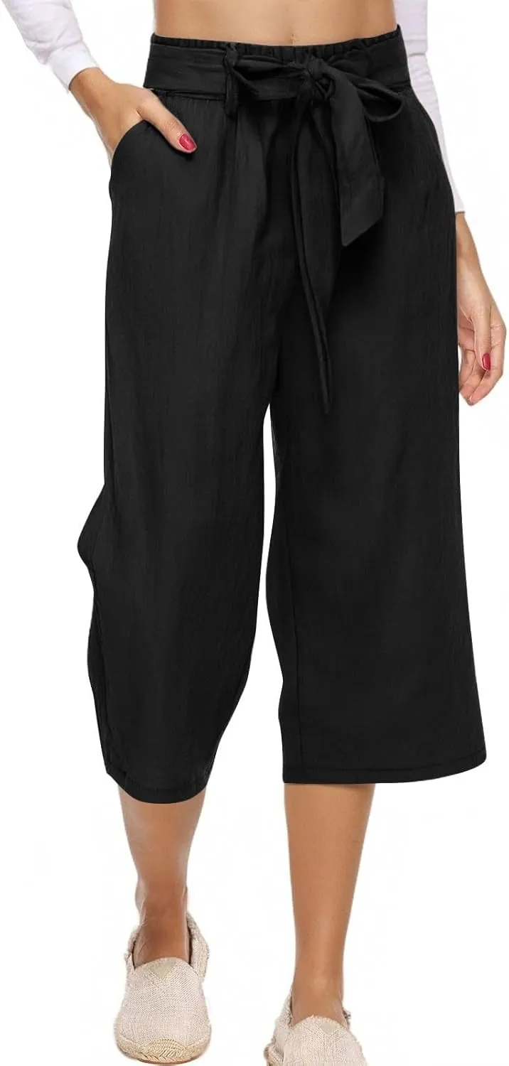 Cargo Pants Women Work,Womens Sweatpants Wide Leg Straight Leg Low Rise Petite Linen Cotton Capris