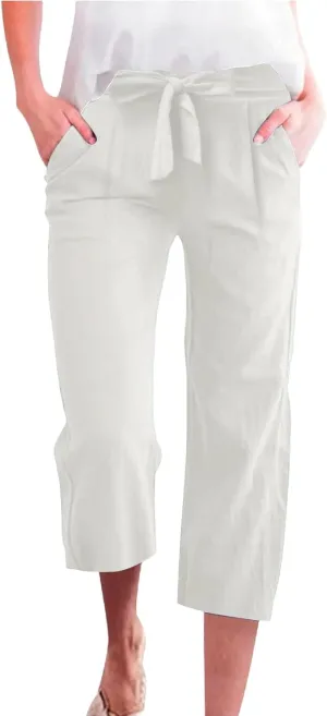 Cargo Pants Women Work,Womens Sweatpants Wide Leg Straight Leg Low Rise Petite Linen Cotton Capris