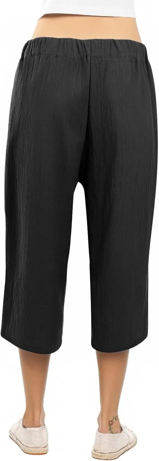 Cargo Pants Women Work,Womens Sweatpants Wide Leg Straight Leg Low Rise Petite Linen Cotton Capris