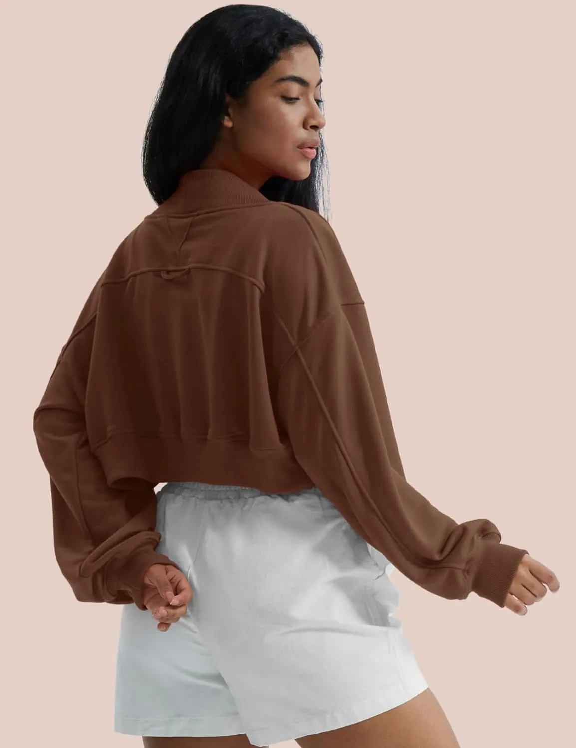 CHERFLY Womens Cropped Bolero Shrug Cardigan 2025 Batwing Y2k Sports Jacket Fall Outfits