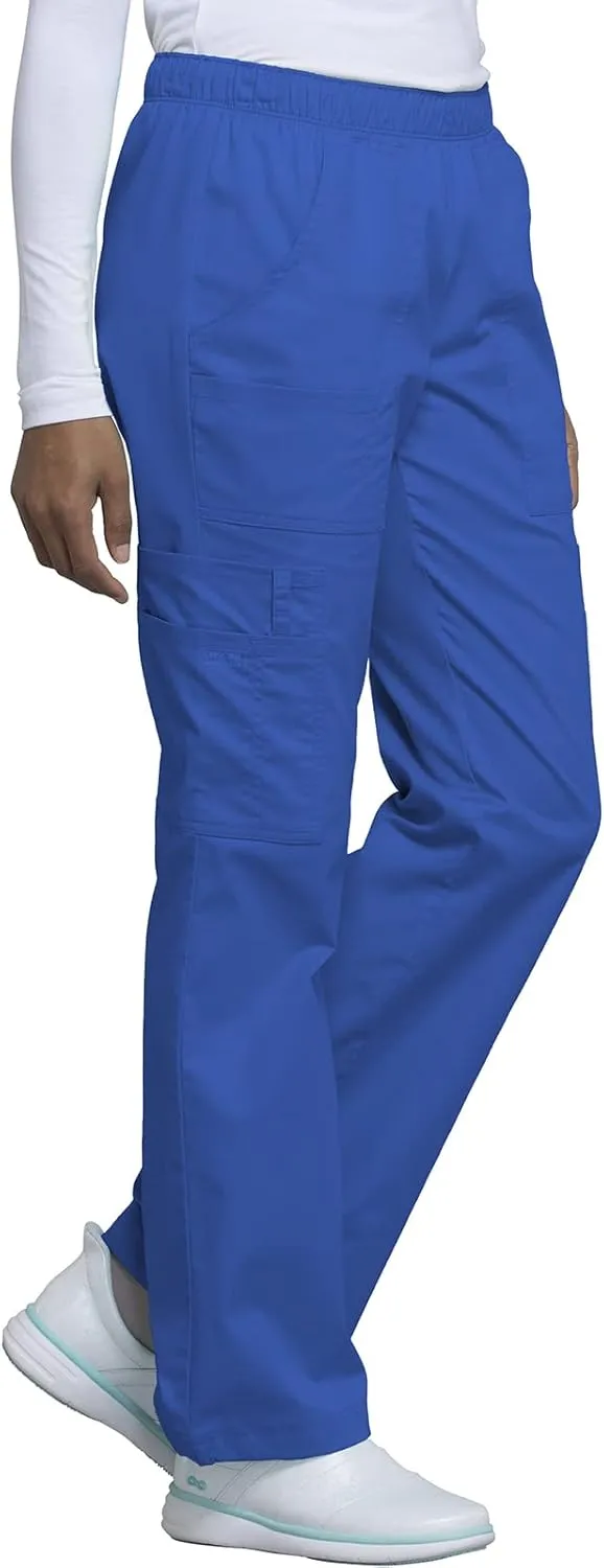 Cherokee Women Scrubs Pant Workwear Core Stretch Mid Rise Pull-On Cargo 4005