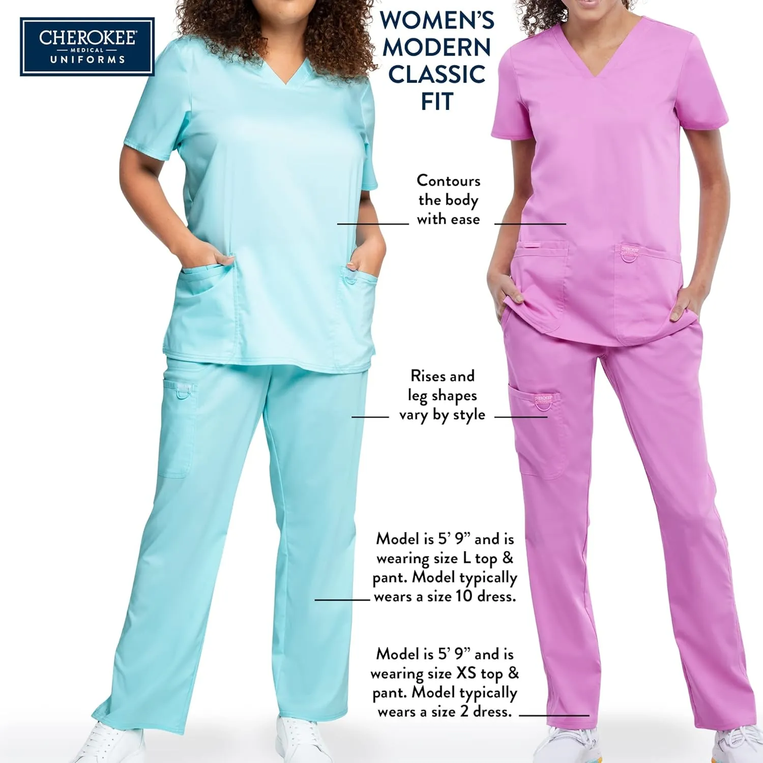 Cherokee Women Scrubs Pant Workwear Core Stretch Mid Rise Pull-On Cargo 4005