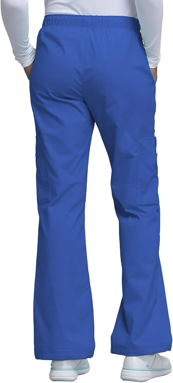 Cherokee Women Scrubs Pant Workwear Core Stretch Mid Rise Pull-On Cargo 4005