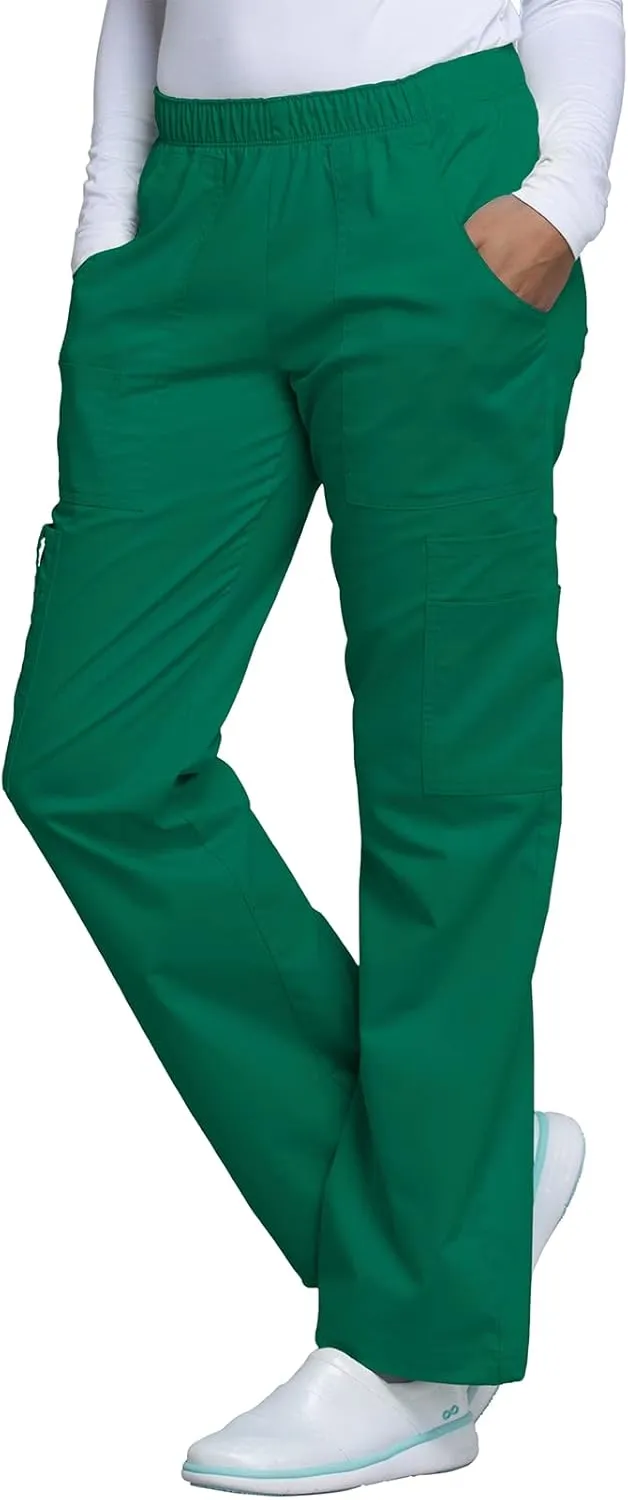 Cherokee Women Scrubs Pant Workwear Core Stretch Mid Rise Pull-On Cargo 4005