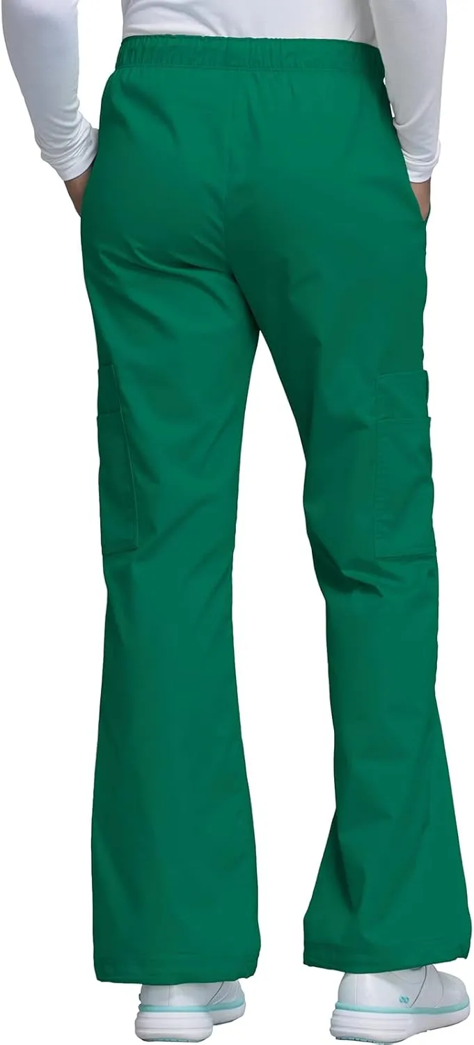 Cherokee Women Scrubs Pant Workwear Core Stretch Mid Rise Pull-On Cargo 4005