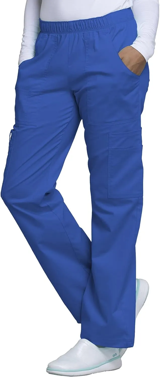 Cherokee Women Scrubs Pant Workwear Core Stretch Mid Rise Pull-On Cargo 4005