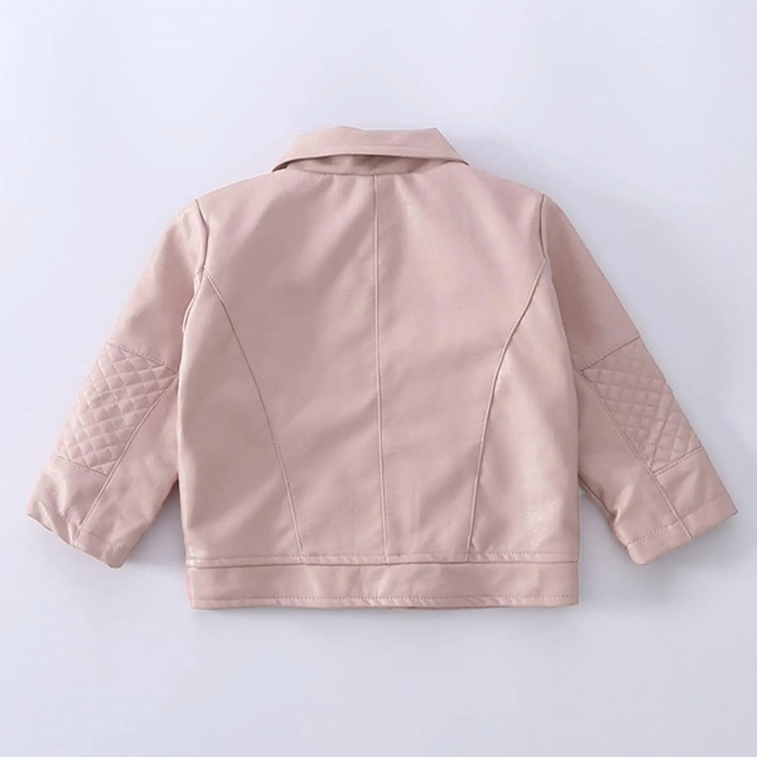 Children's Jacket Girl Boy Motorcycle Jacket Kid Outwear Solid Color Zipper Crop Coat Winter Coat Leather Windbreaker