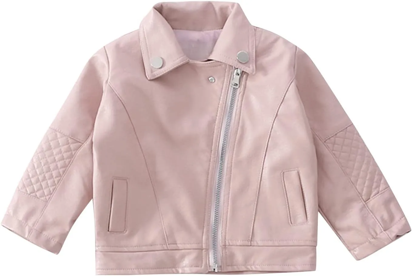 Children's Jacket Girl Boy Motorcycle Jacket Kid Outwear Solid Color Zipper Crop Coat Winter Coat Leather Windbreaker