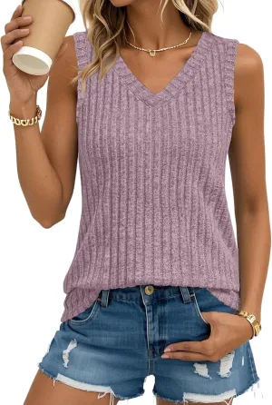 Chulianyouhuo Women's V Neck Tank Tops Summer Sleeveless Business Outfits 2025 Casual Spring Trendy Fashion Clothes
