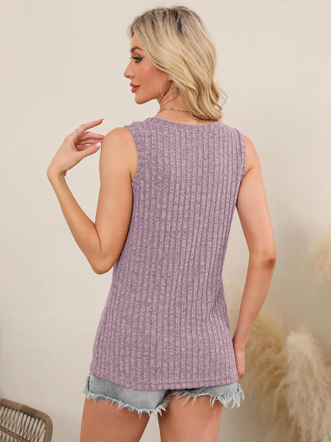 Chulianyouhuo Women's V Neck Tank Tops Summer Sleeveless Business Outfits 2025 Casual Spring Trendy Fashion Clothes