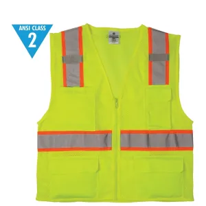 Class 2 Ultra-Cool Multi-Pocket Vest - Lime - 2X