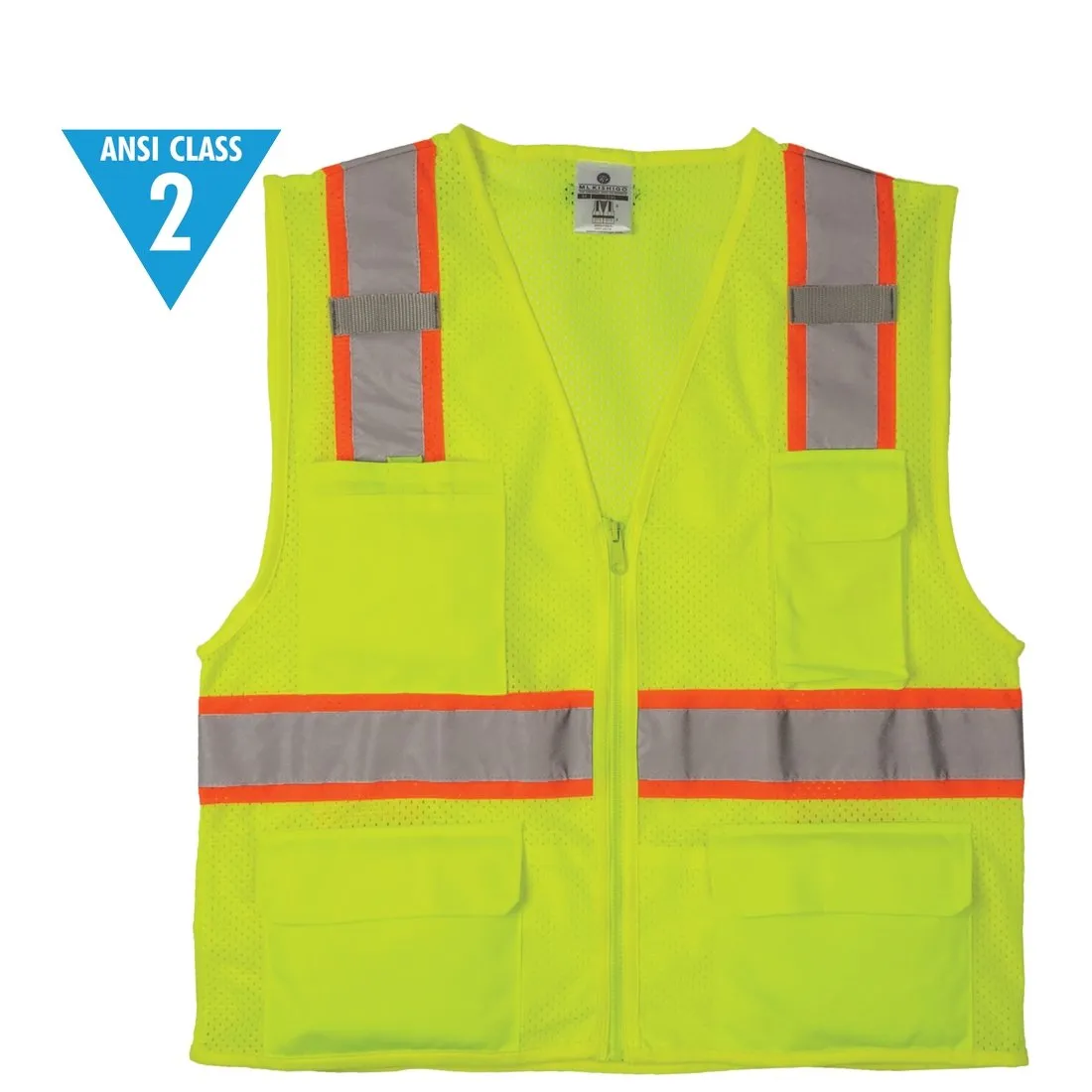 Class 2 Ultra-Cool Multi-Pocket Vest - Lime - 2X