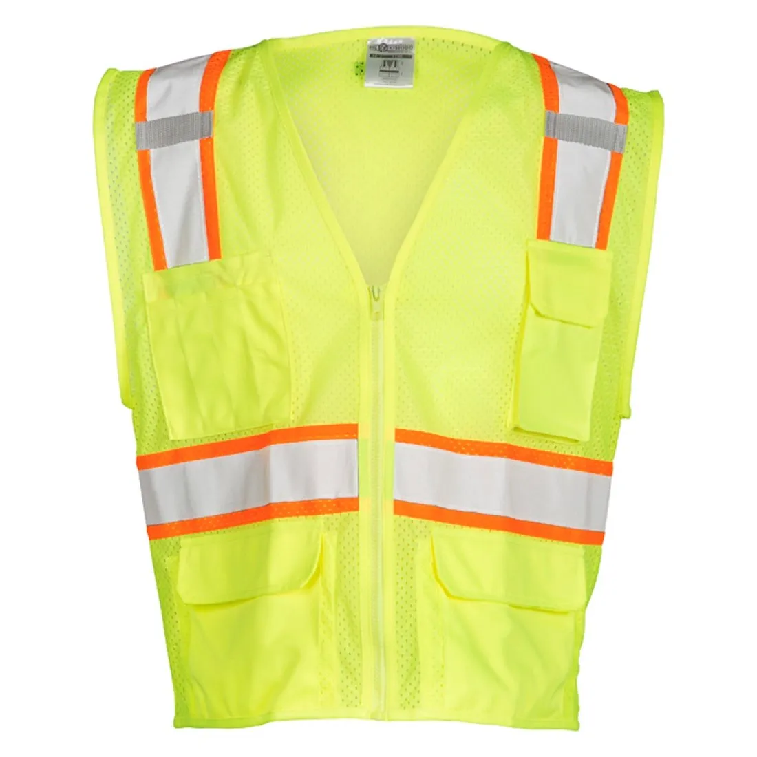 Class 2 Ultra-Cool Multi-Pocket Vest - Lime - 2X