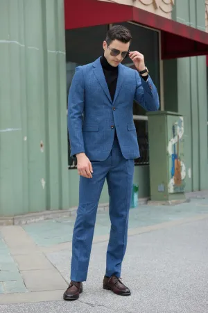 Classical Woollen Herringbone Business 2 Pieces Mens Suits 2790