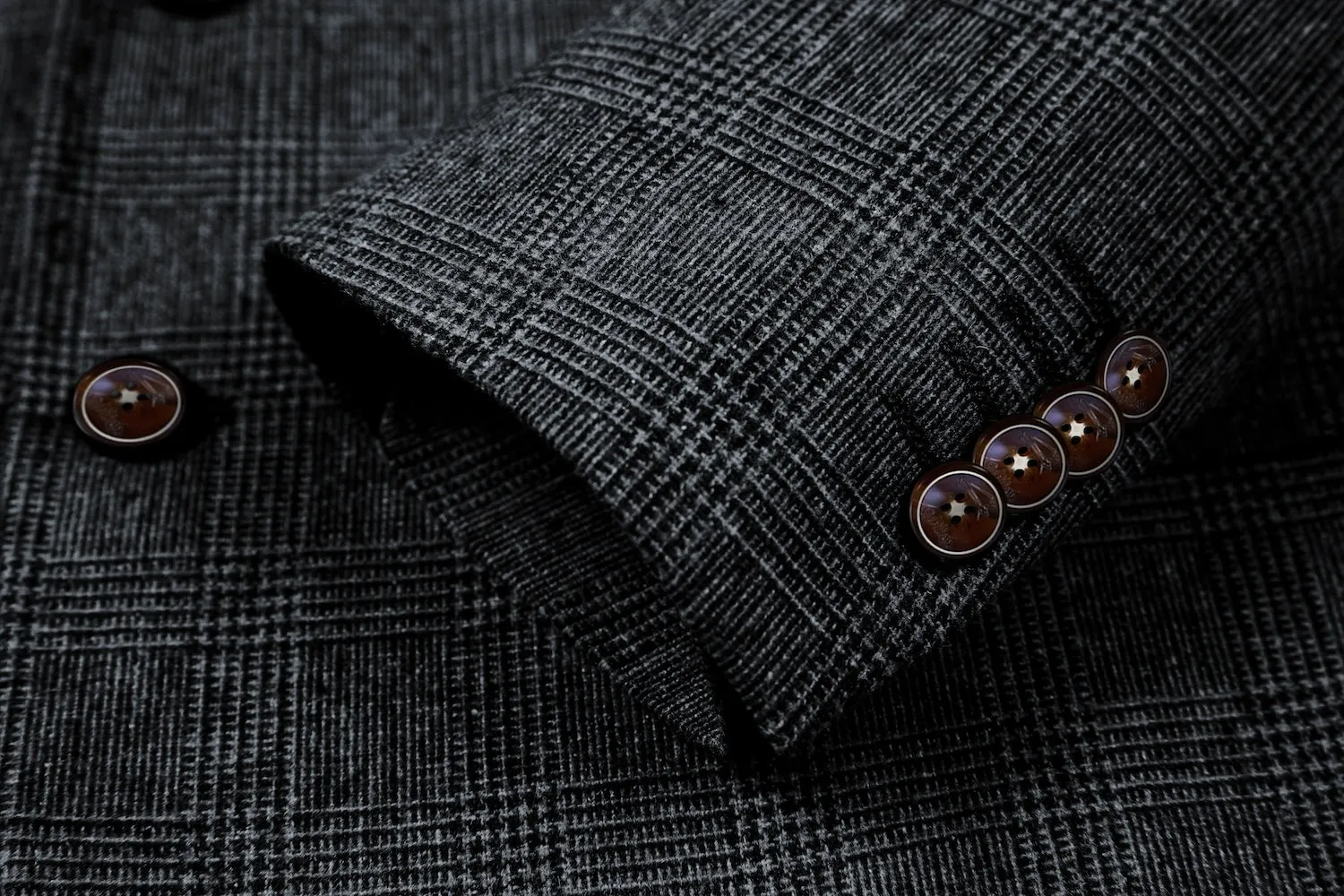 Classical Woollen Herringbone Business 2 Pieces Mens Suits 2790