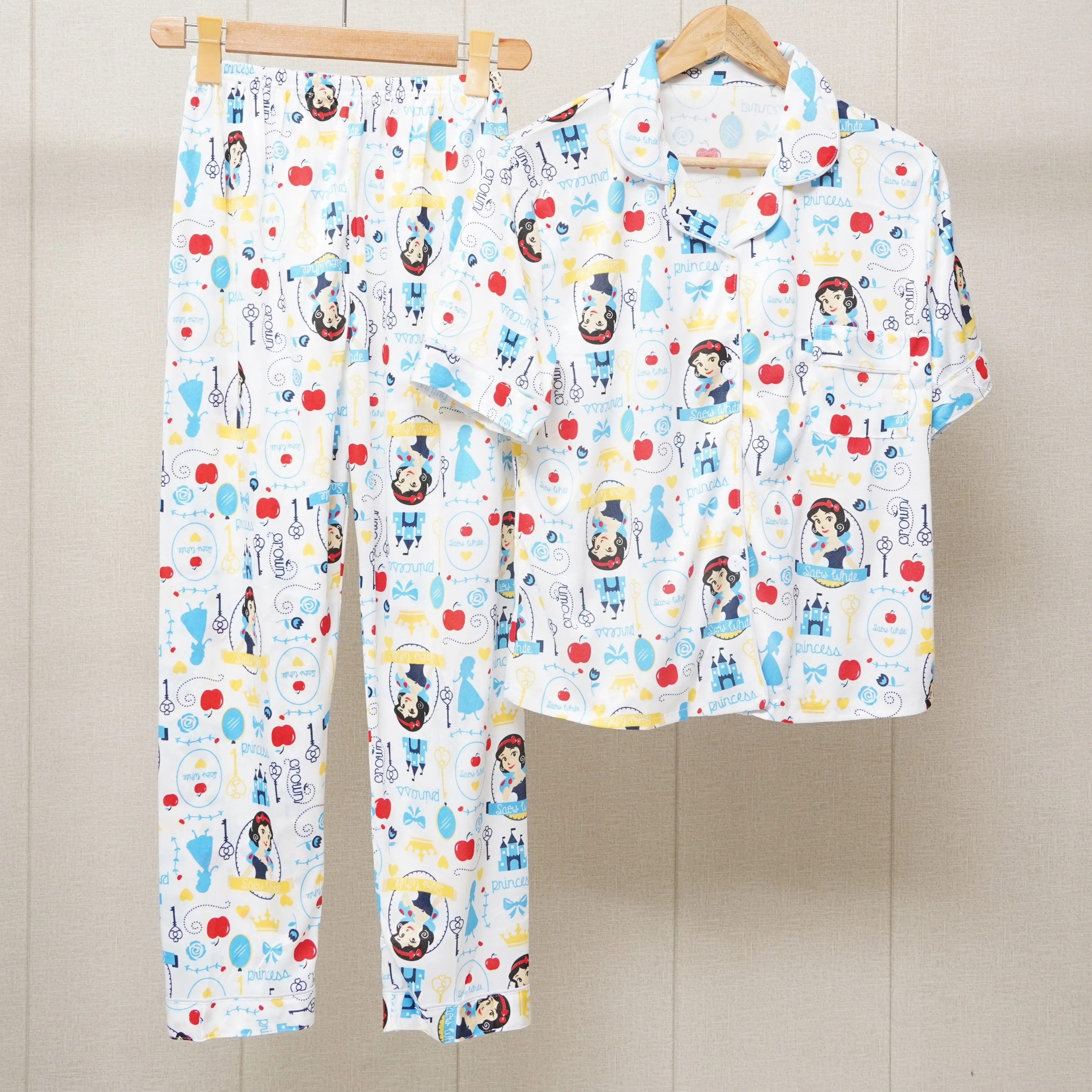 Collar Shirt And Pants 2 Piece Sleep Pajama Set (WF-006)