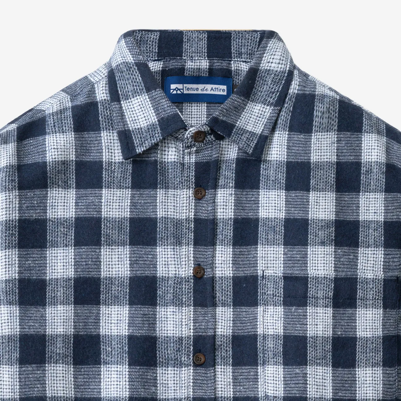 College Days Flannel Short Sleeve - White Navy