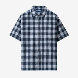 College Days Flannel Short Sleeve - White Navy