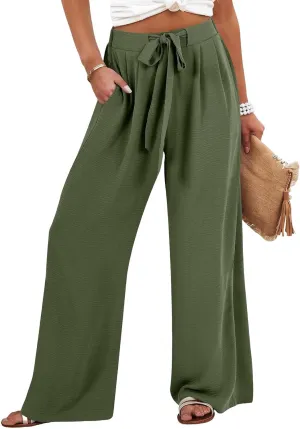 Cotton Linen Womens Capri Pants High Waisted Petite Trousers, Baggy Cargo Pants Women Cargo Wide Leg Summer
