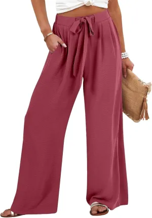 Cotton Linen Womens Capri Pants High Waisted Petite Trousers, Baggy Cargo Pants Women Cargo Wide Leg Summer