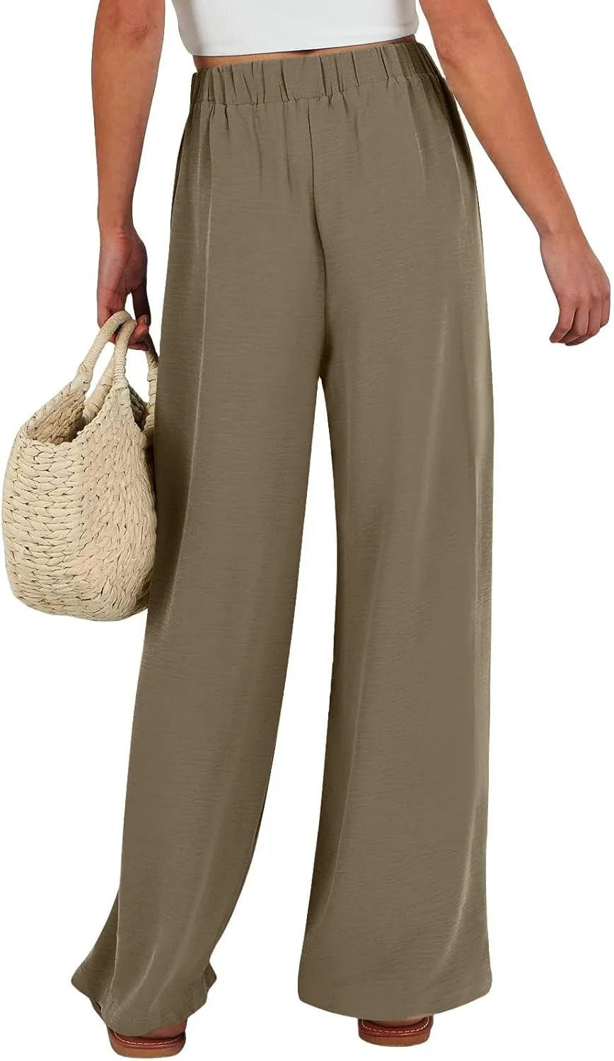 Cotton Linen Womens Capri Pants High Waisted Petite Trousers, Baggy Cargo Pants Women Cargo Wide Leg Summer