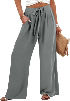 Cotton Linen Womens Capri Pants High Waisted Petite Trousers, Baggy Cargo Pants Women Cargo Wide Leg Summer