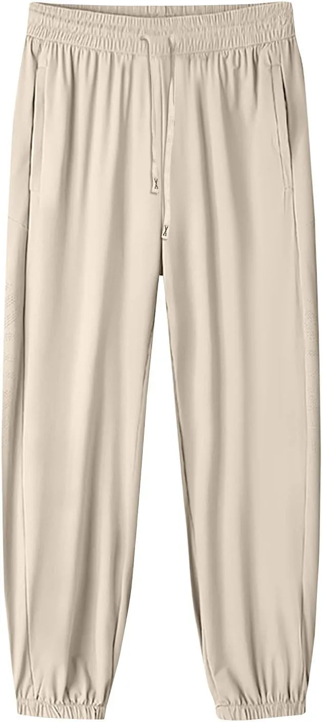 Cotton Linen Womens Sweatpants,Women's Pants Wide Leg Flowy Trousers with Pockets High Waisted Business Casual
