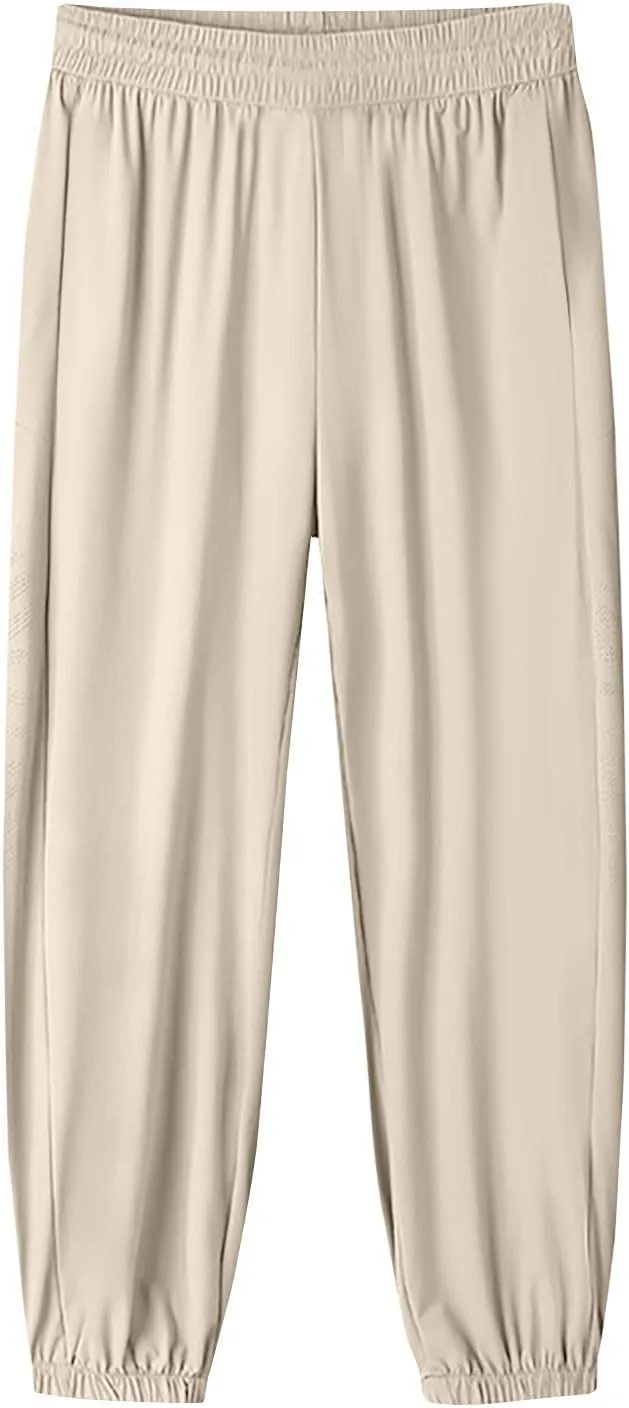 Cotton Linen Womens Sweatpants,Women's Pants Wide Leg Flowy Trousers with Pockets High Waisted Business Casual