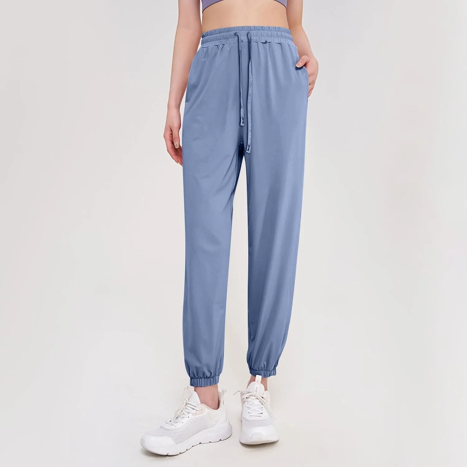 Cotton Linen Yoga Pants Business Casual,Wide Leg Sweatpants Women Denim Flowy Wide Trousers High Waisted