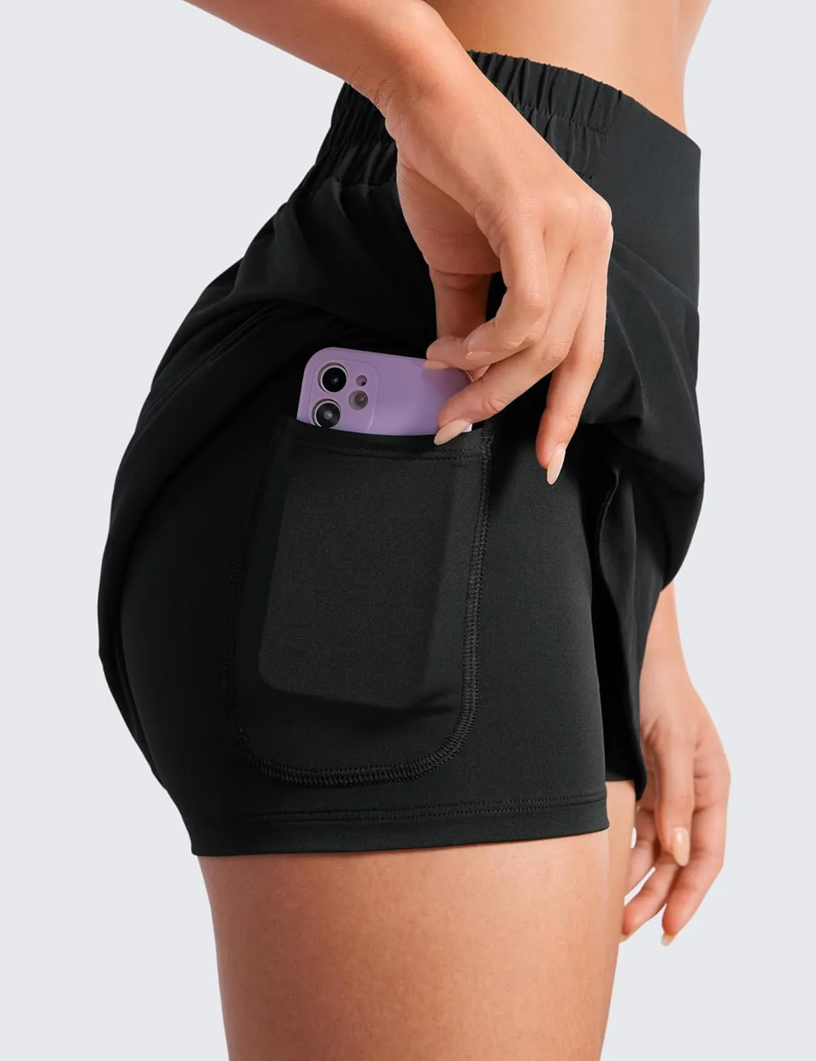 CRZ YOGA High Waisted Golf Skirts for Women A Line Tennis Athletic Casual Skort with Inner Shorts Pockets