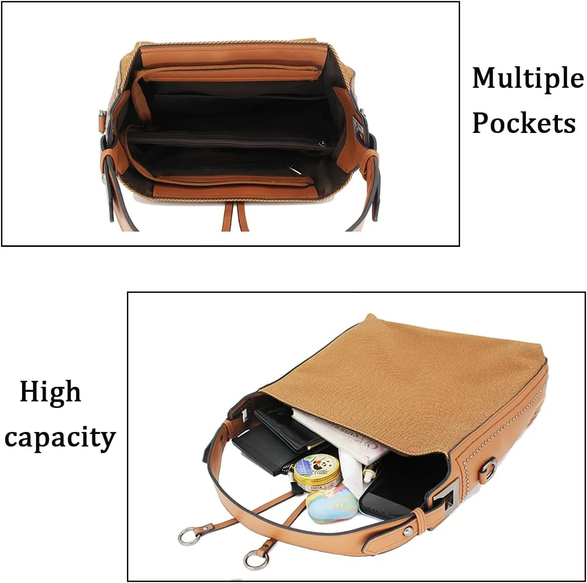 Designer Soft Leather Textured Large Capacity Shoulder Bag Trendy Crossbody Handbag For Women Bag Hobo Tote Purse