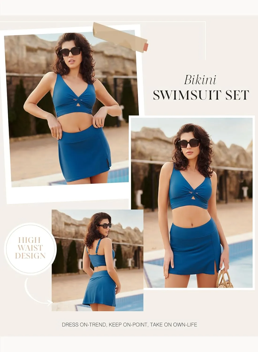 Dokotoo Bikini Set for Women Swimsuits 2025 Swim Skirts with Removable Pads Bathing Suit