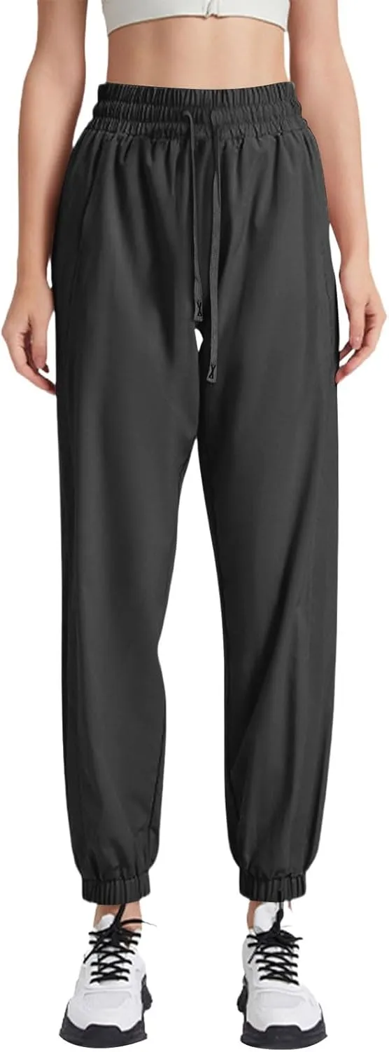 Flowy Pants for Women Palazzo Workout, Capris Pants for Women High Waisted Linen Straight Leg Summer Trousers