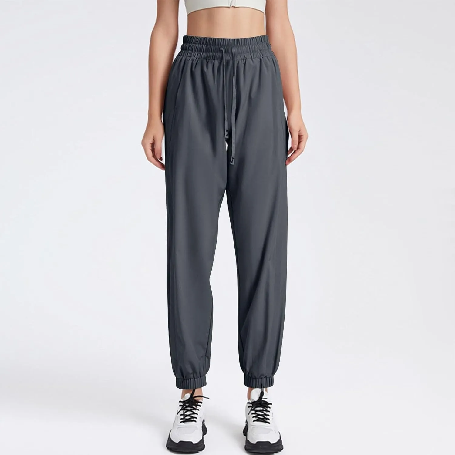 Flowy Pants for Women Palazzo Workout, Capris Pants for Women High Waisted Linen Straight Leg Summer Trousers