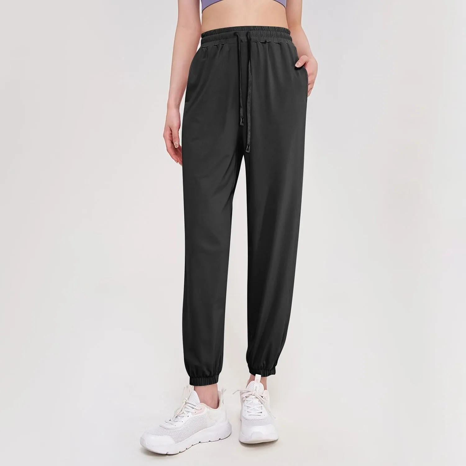 Flowy Pants for Women Palazzo Workout, Capris Pants for Women High Waisted Linen Straight Leg Summer Trousers