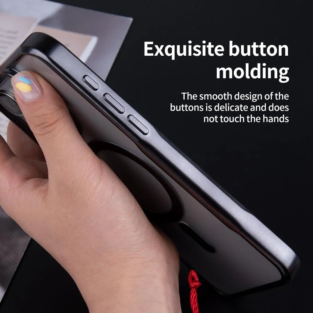 For Iphone 15 Blade Magsafe Magnetic Gradient Glitter Pc Phone Case