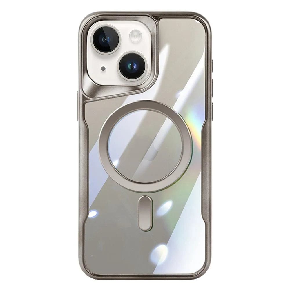 For Iphone 15 Blade Magsafe Magnetic Transparent Pc Phone Case