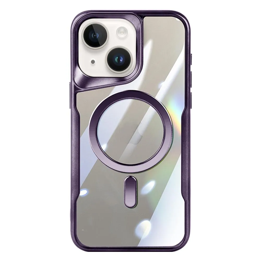 For Iphone 15 Blade Magsafe Magnetic Transparent Pc Phone Case