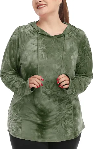 FOREYOND Plus Size Hoodies for Women Oversized Pullover Hooded Sweatshirts with Thumb Hole XL