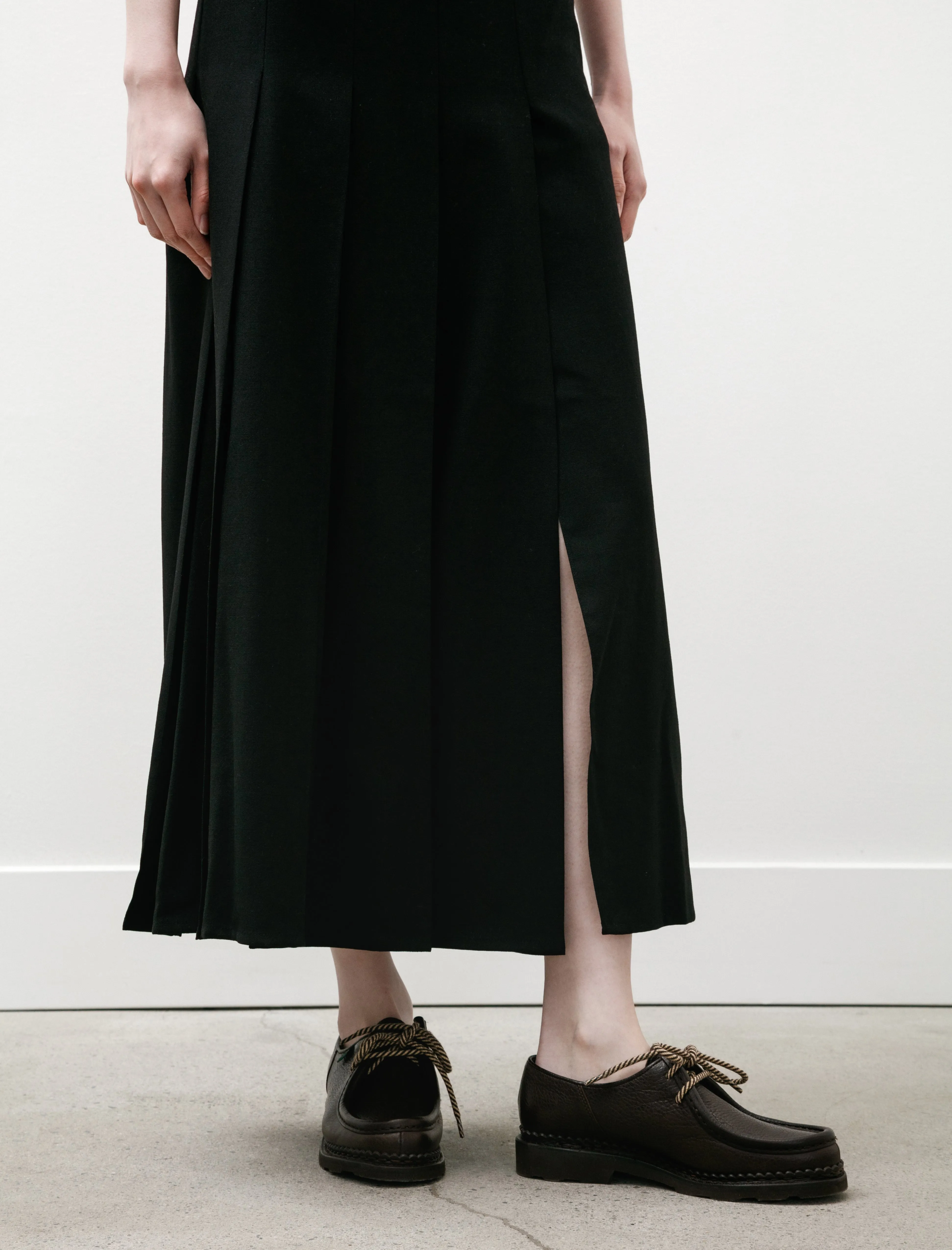 Fuse Asymmetric Pleated Skirt Black